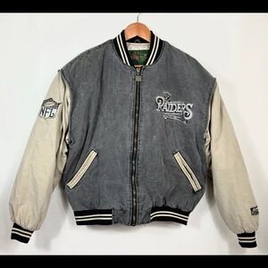 Rare men’s vintage 90’s Oakland LA Varsity LOGO Jacket Nutmeg Sz Large